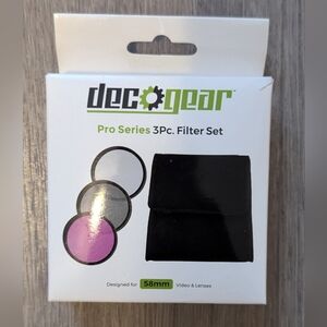 Deco Gear Pro Series 3Pc. Filter Set 58mm Video & Lenses Brand New!